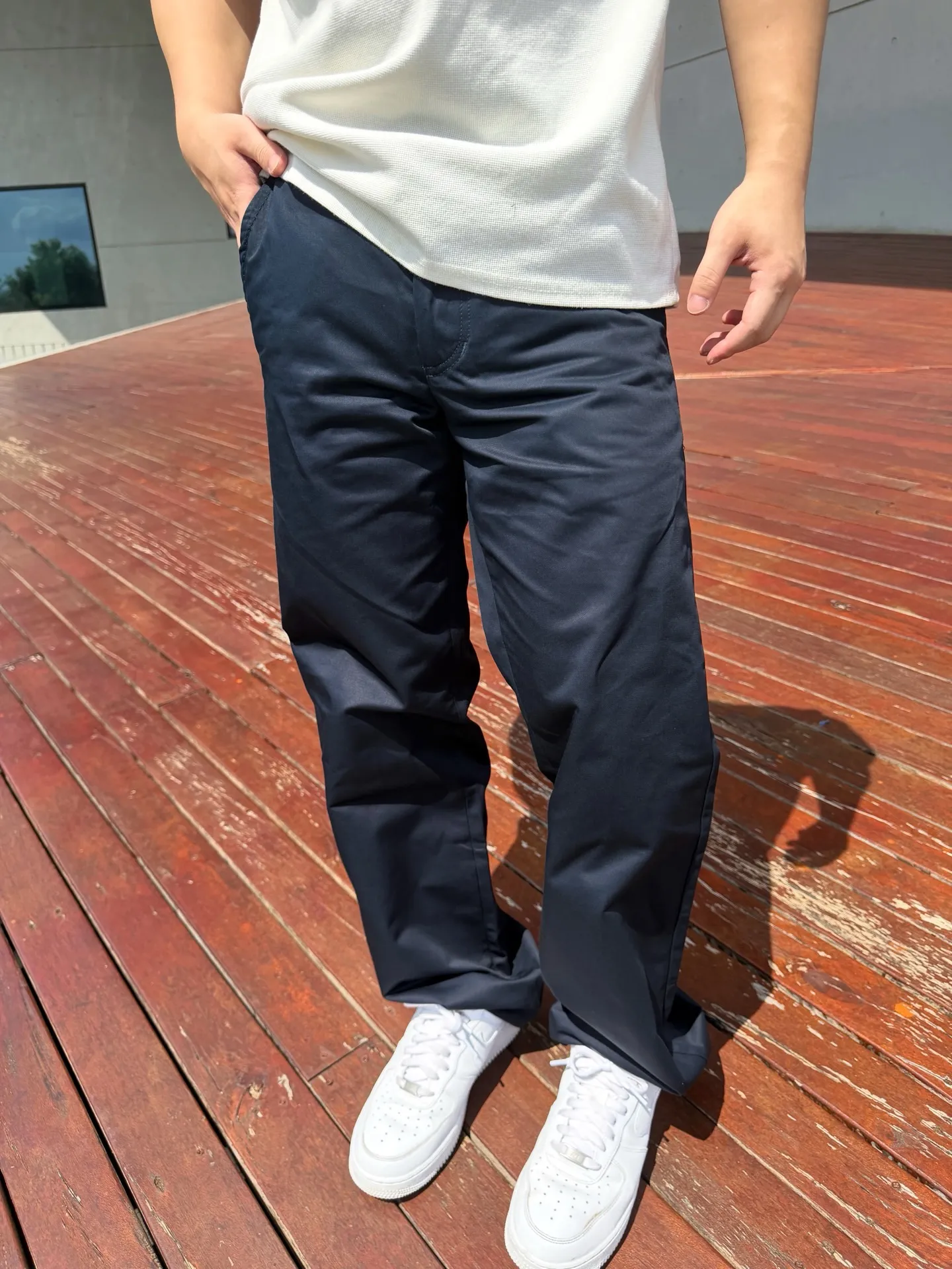 Louis Vuitton/Louis Vuitton pocket leather silk cotton crepe trousers